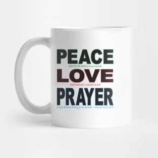 Peace Love Prayer outline Mug